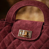 ABBY BORDEAUX SUEDE BAG