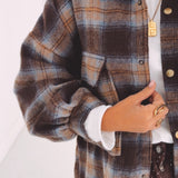 DAGMAR BROWN CHECKERED BLOUSE