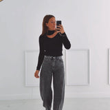 LOUISE BLACK CUT-OUT PULL