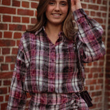 HAZY HUG BORDEAUX CHECKERED BLOUSE