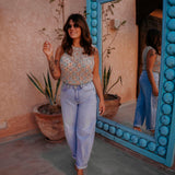 OUMAIMA MULTICOLOR CROCHET TOP