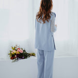 SELENA BABY BLUE SLEEVELESS BLAZER