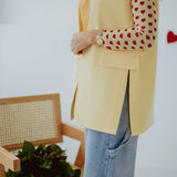 SELENA BABY YELLOW SLEEVELESS BLAZER
