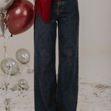 DARK BLUE WIDE LEG JEANS JD500F-1