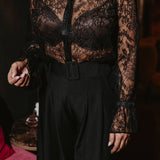 HOLIDAY CHEER BLACK LACE BLOUSE