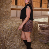 WILD WHISPERS BROWN LEOPARD SKIRT