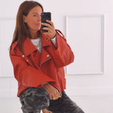 SLOANE RED LEATHER JACKET