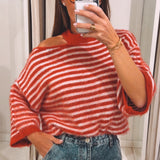 NORE RED STRIPED CUT-OUT PULL