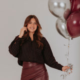 BOLD BURGUNDY LEATHER SKIRT