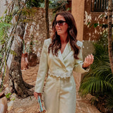 FELIZ MINT GREEN CROPPED BLAZER