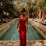 TABASCO RED CUT-OUT DRESS
