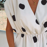 COASTAL CHIC ECRU POLKADOTS BLOUSE