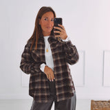 GREET BURGUNDY CHECKERED RHINESTONE BLOUSE