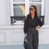 QUINLYN BLACK CUT-OUT BLOUSE