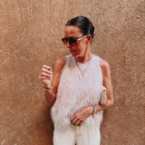 PRE-ORDER CELESTUN LIGHT PINK FRINGE TOP