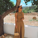 NARANJA KHAKI DRESS