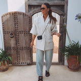 CLAUDIA ECRU SHORTSLEEVE BLAZER