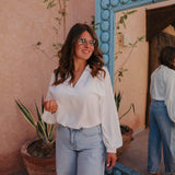 RACHIDA WHITE BASIC BLOUSE