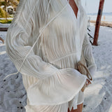PRE-ORDER OAXACA ECRU BEACH BLOUSE DRESS