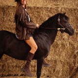 THIS AIN'T TEXAS BROWN FRINGE JACKET