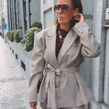 PENELOPE BEIGE CHECKERED BLAZER