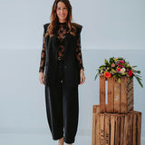 MIRABELLE BLACK LACE LONGSLEEVE TOP