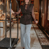 BIRTHDAY GIRL BROWN SLEEVELESS BLAZER PRE-ORDER