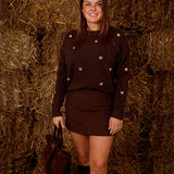 AUTUMNHEART BROWN KNIT SWEATER