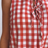 SOLANA RED/WHITE CHECKERED DRESS