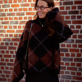 STAY COSY BROWN ARGYLE SWEATER
