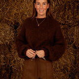 YSABEL BROWN KNIT SWEATER