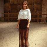 FAR WEST BROWN SEQUIN SKIRT