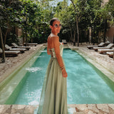 DULCE AURORA MINT GREEN BANDEAU DRESS