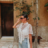 PRE-ORDER MAGDALENA ECRU FLOWER BLOUSE