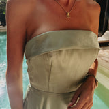 DULCE AURORA MINT GREEN BANDEAU DRESS