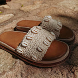 CABRERA ECRU SHELL CROCHET SLIPPERS