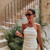 TOLUCA ECRU RUFFLE DRESS