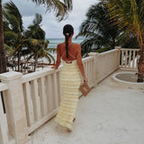 TOLUCA LIGHT YELLOW RUFFLE DRESS