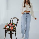 FAELINA ECRU RUFFLE BLOUSE