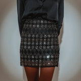 GLITZ & GLAM BLACK SEQUIN SKIRT