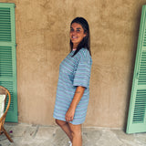 CORUNA BLUE STRIPED DRESS