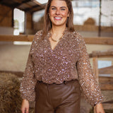 MARGARET BROWN SEQUIN BLOUSE
