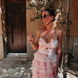 CORONA DE FLORES PINK LAYER DRESS