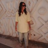 SOUKAINA YELLOW SHORTSLEEVE BLAZER