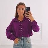 AVALON PURPLE BUTTON PULLOVER
