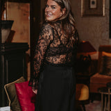 HOLIDAY CHEER BLACK LACE BLOUSE