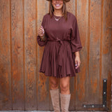 ZINNIA BROWN FALL DRESS