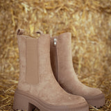 OKLAHOMA TAUPE SUEDE BOOTS