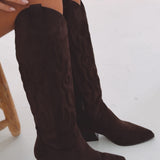 BROWN SUEDE COWBOY BOOTS