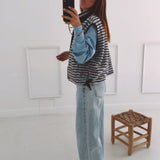 LINDE BROWN/LIGHT BLUE TEDDY JACKET